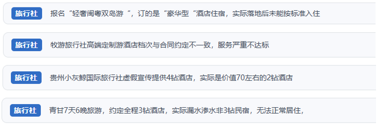 网友通过人民网“人民投诉”反映定制游、旅游套餐中的住宿消费欺诈问题。（图片来自“人民投诉”用户）